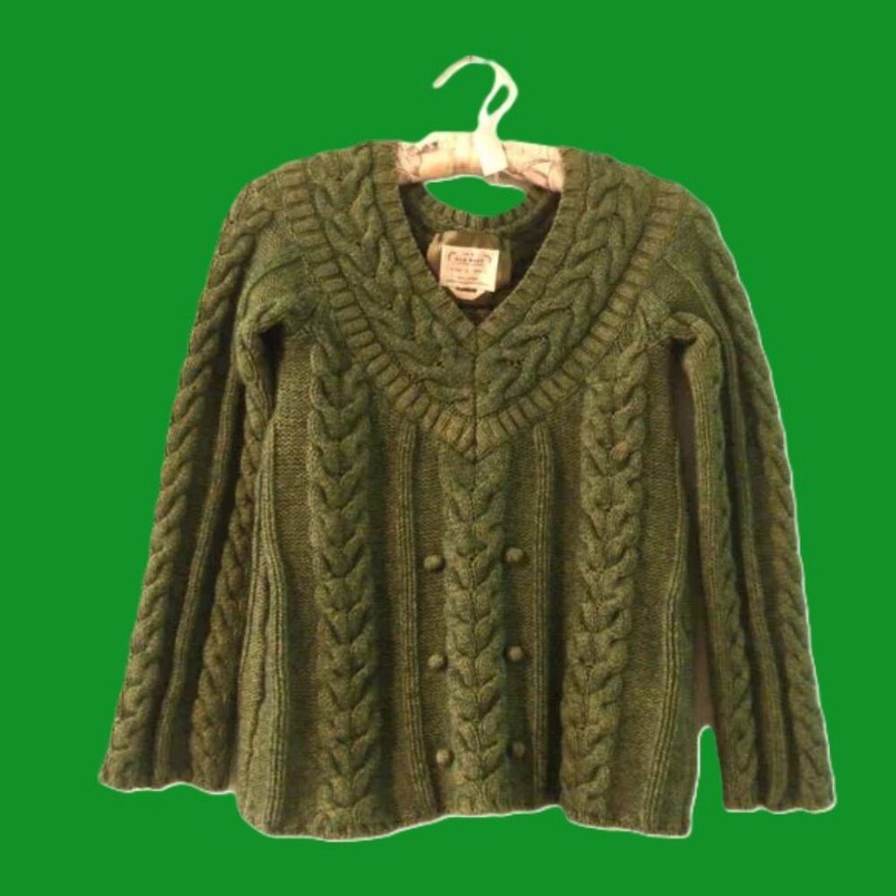 Textured, Chunky, Old Navy, Cable Knit, Wool Blend Sweater, Size S